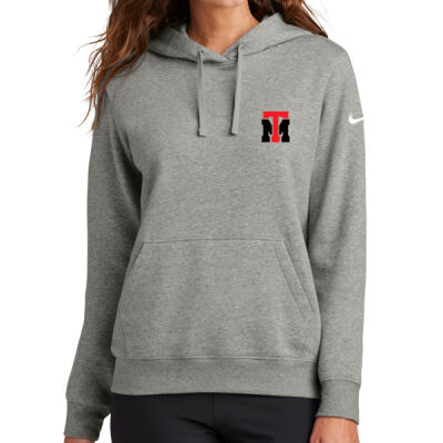 Madison Park - Ladies Club Fleece Sleeve Swoosh Pullover Hoodie Thumbnail